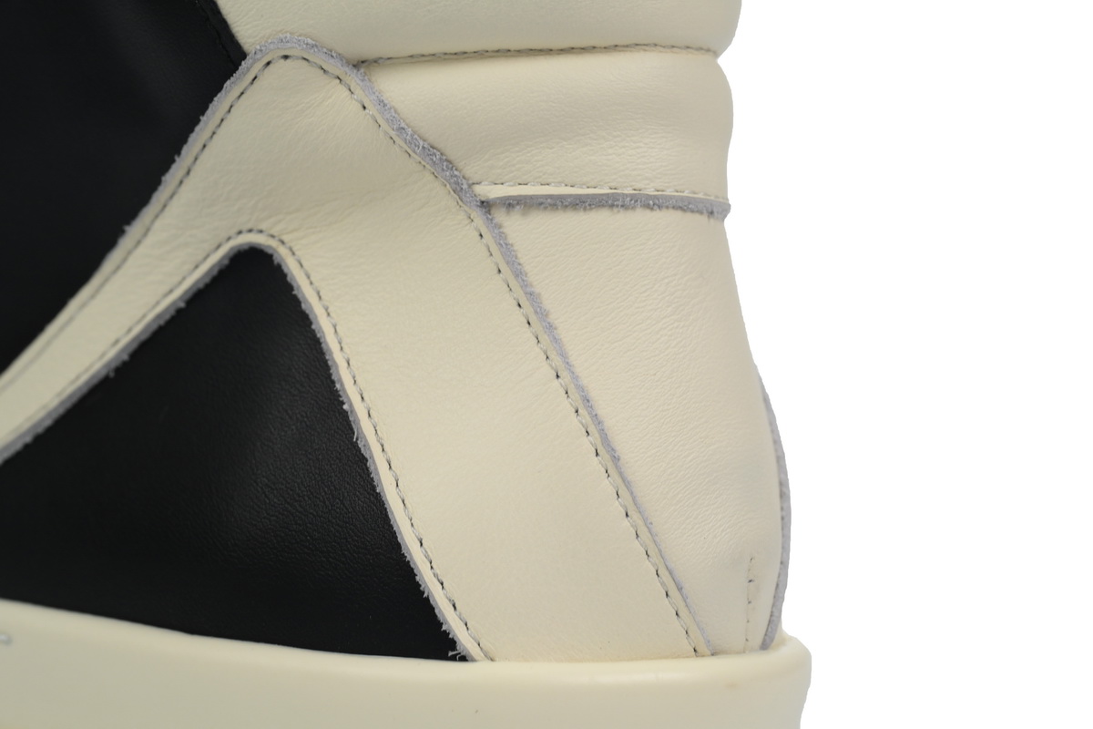 Replica Rick Owens Shoe Rick Owens GeoBasket Oversized Eylet Black White