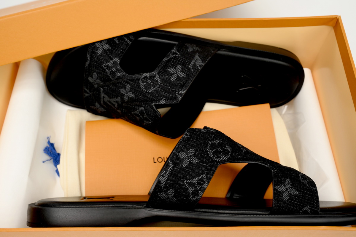 Replica Louis Vuitton Shoe BLACK  LOUIS VUITTON Oasis Black Cloth