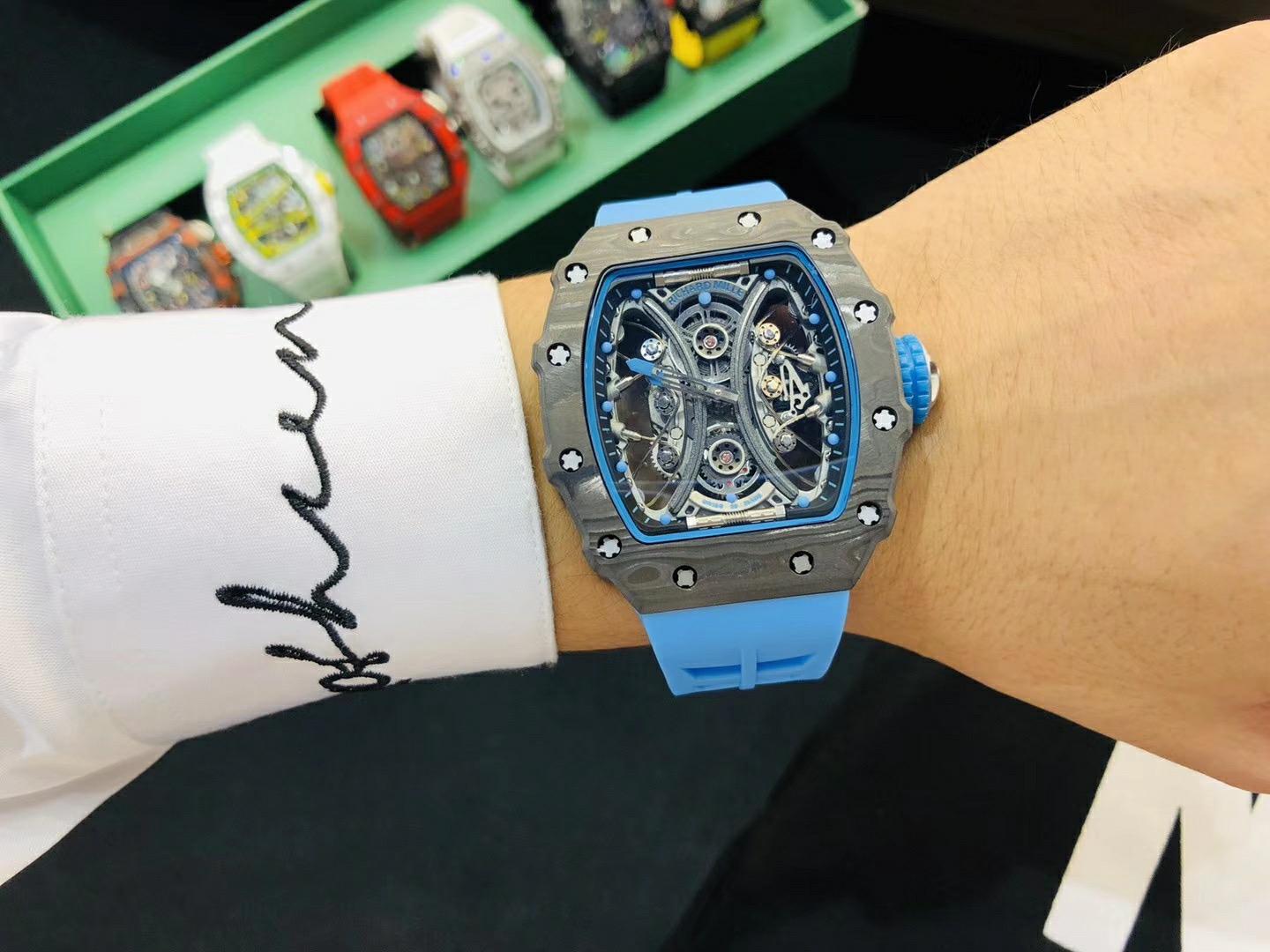 Replica Richard Mille Carbon Fiber Automatic Machine Watch 42MM