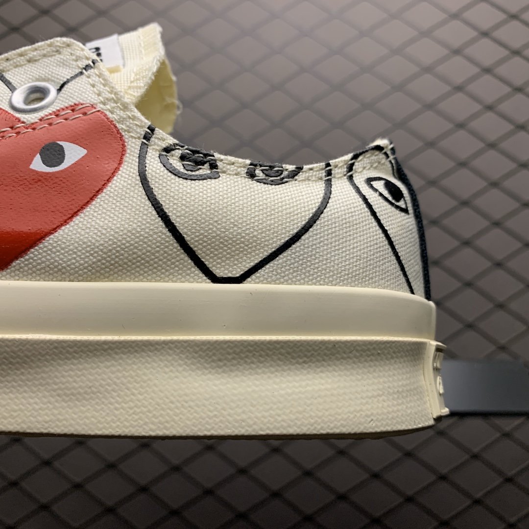 Replica Converse Shoe CDG x Converse LOW CDG PLAY WHITE 35-44