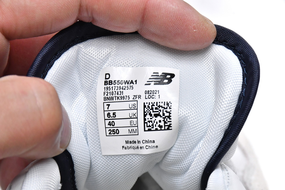 Replica New Balance Shoe BB550WA1 New Balance 550 White Navy
