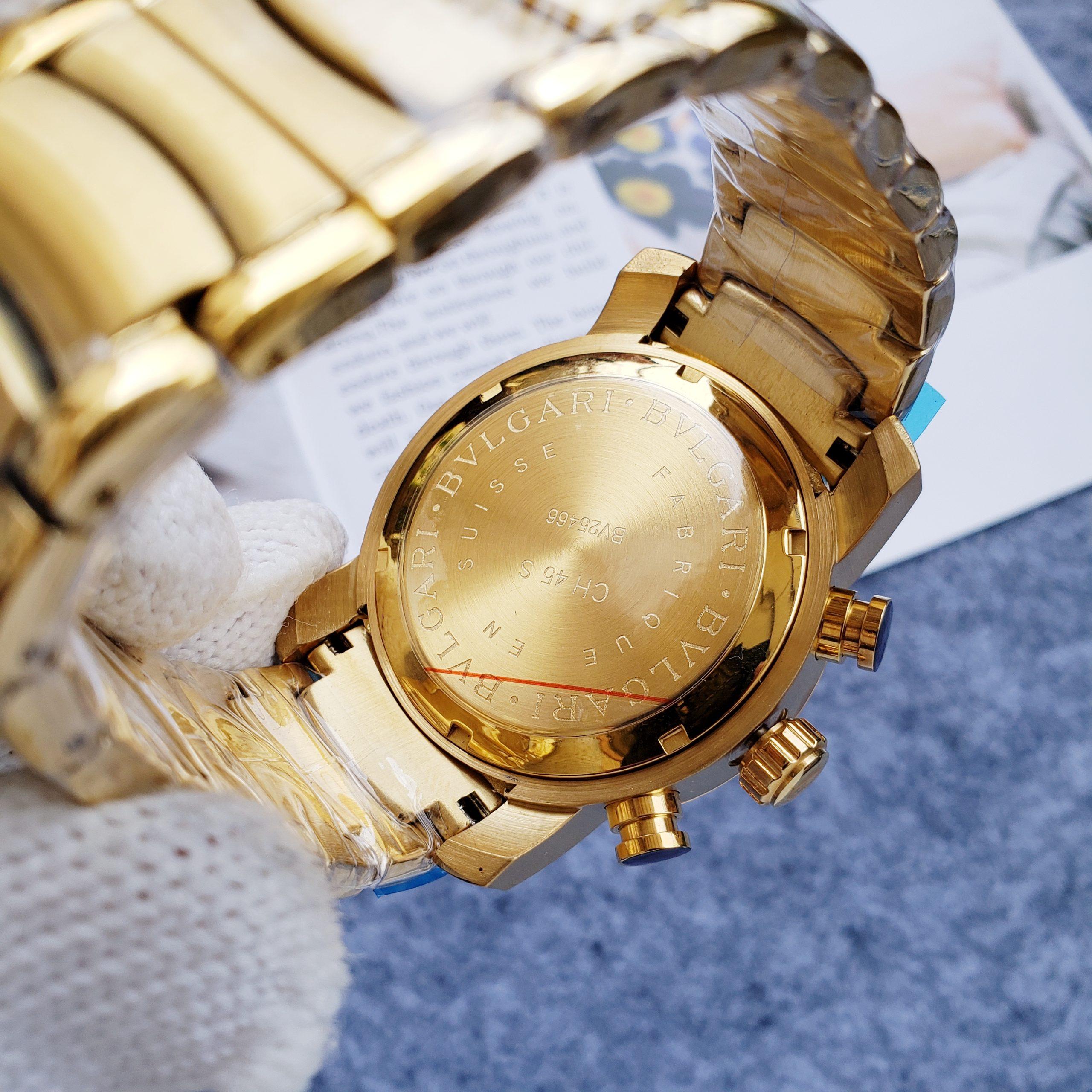Replica BVLGARI 904l Stainless Steel Quartz Watch 45MM