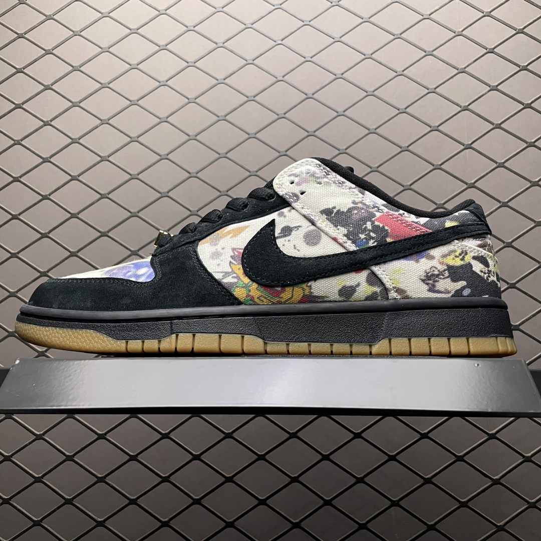 Replica Nike Dunk SB Shoe Supreme x NK Dunk Low Rammellzee FD8778-001 Size 36-47.5