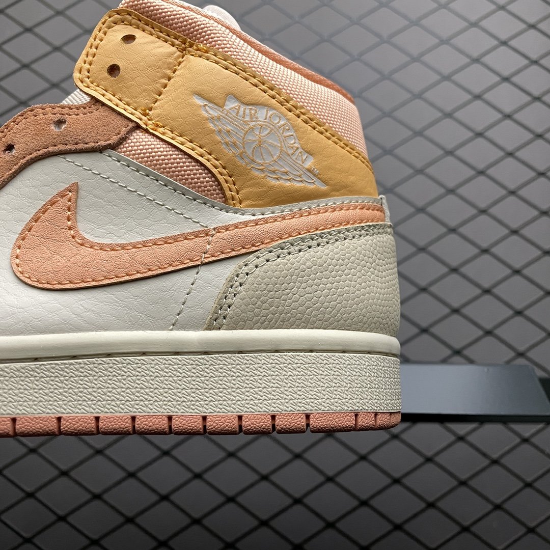 Replica Air Jordan Shoe Air Jordan 1 Mid Apricot Orange  DH4270-800 36-46