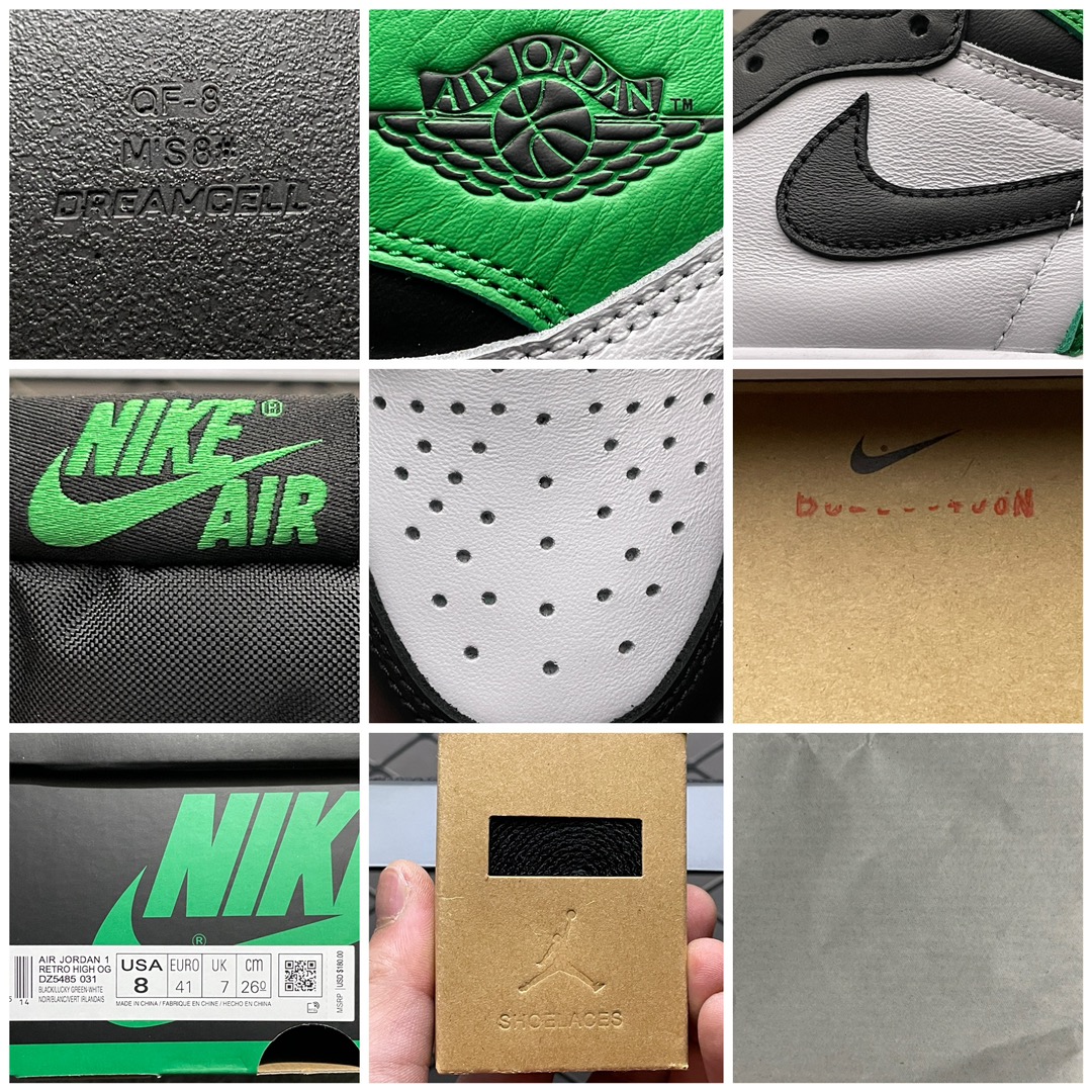 Replica Air Jordan Shoe Air Jordan 1 Black and Lucky GreenDZ5485-031 Size 40.5-47.5