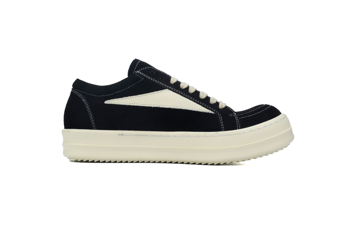Replica Rick Owens Shoe Rick Owens Suede Vintage ‘Black Milk White