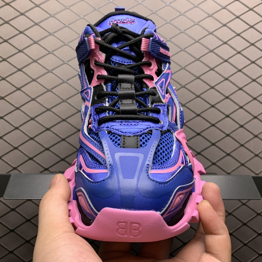Replica Balenciaga Shoe Balenciaga Track 4.0 Blue Pink 35-46