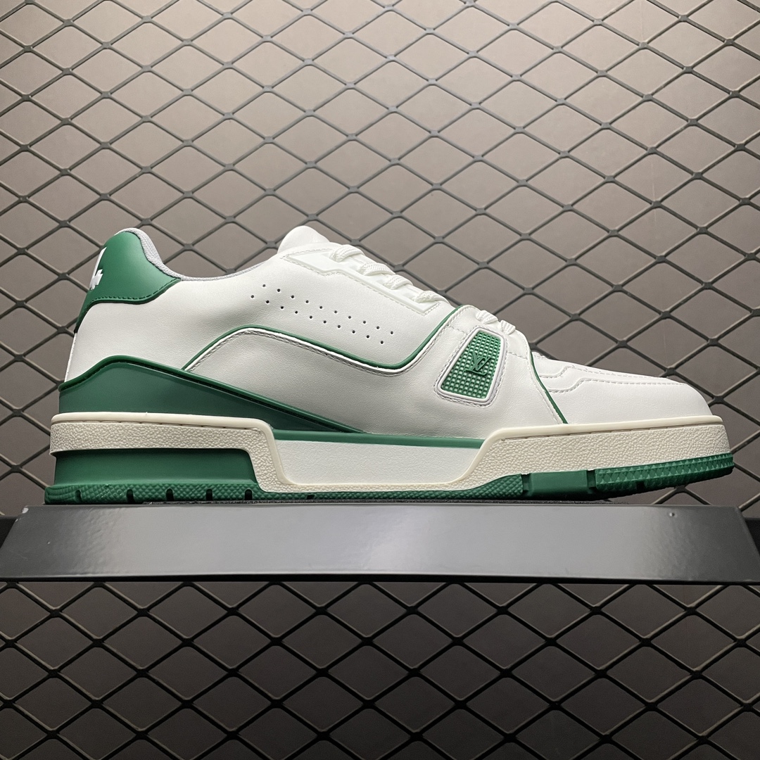 Replica Louis Vuitton Shoe Louis Vuitton LV Trainer Size 38-45 WhiteGreen