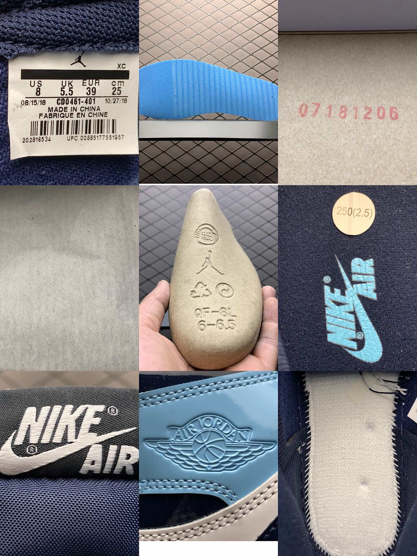 Replica Air Jordan Shoe Air Jordan 1 Retro High Blue Chill CD0461-401 36-46