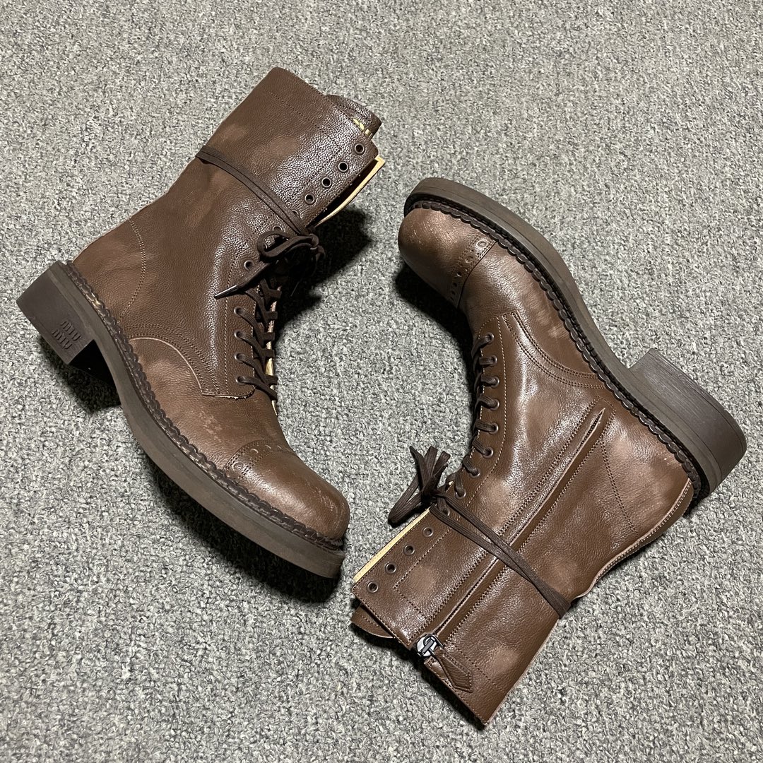 Replica MiuMiu Shoe MiuMiu FW24 New Arrival Brown