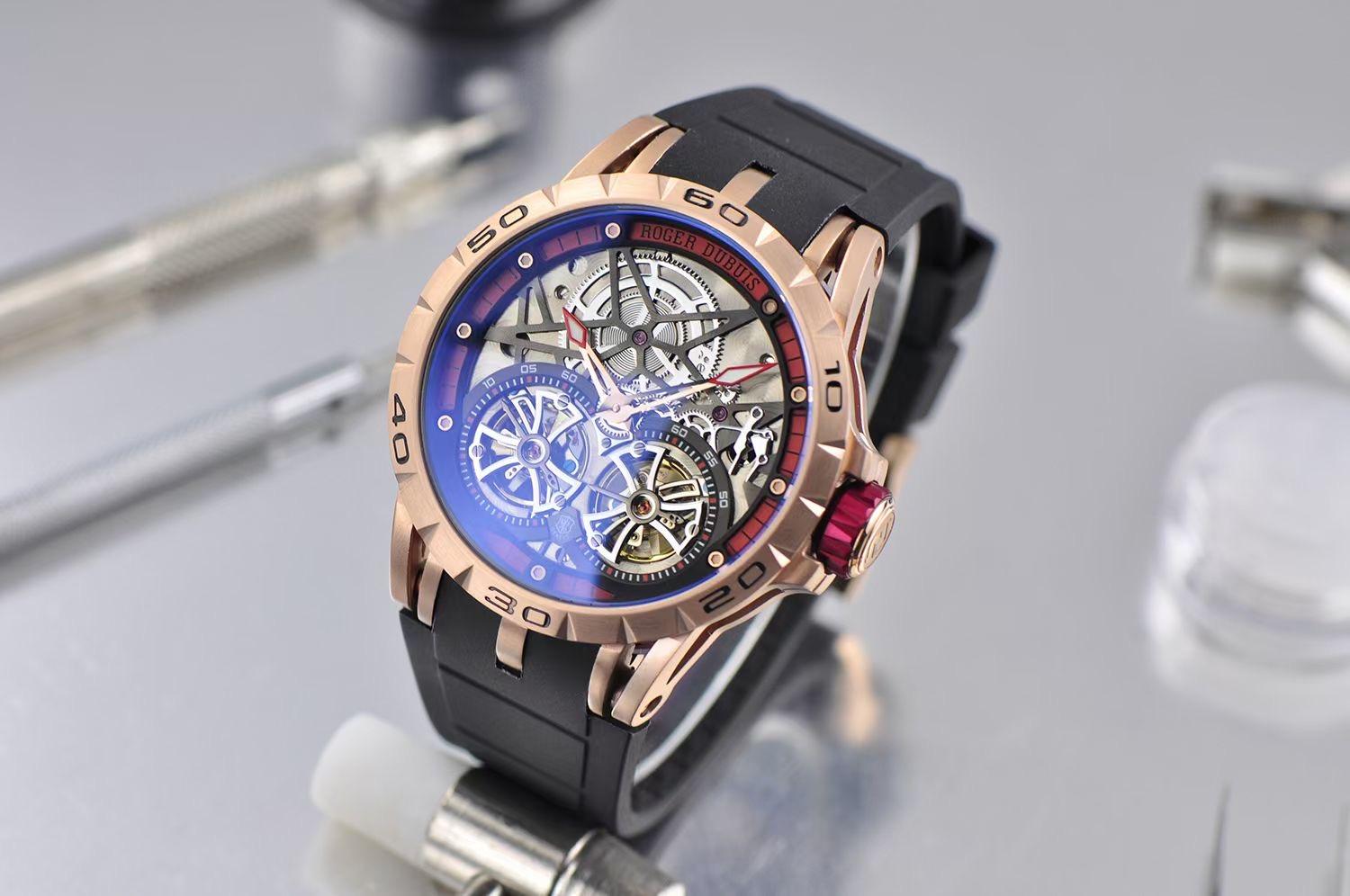 Replica Roger Dubuis 904l Stainless Steel Automatic Machine Watch 46MM