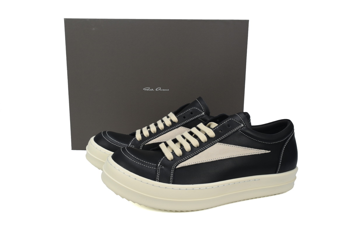 Replica Rick Owens Shoe  Rick Owens Strobe Vintage Low ‘Black Milk’