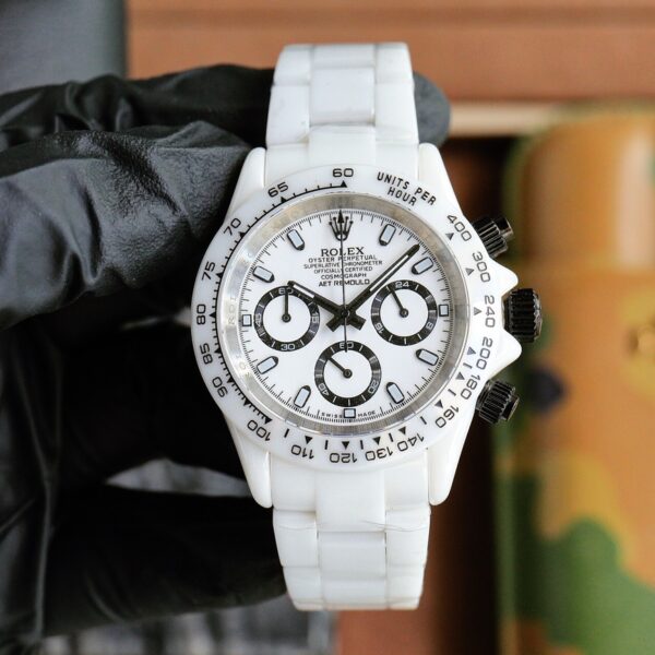Replica Rolex Daytona Ceramic Case Watch Strap Quartz Movement Watch 40mm