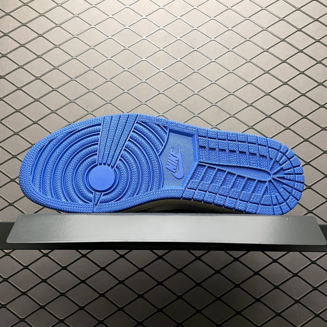Replica Travis Scott Shoe Fragment x Travis Scott x Air Jordan 1Military BlueAJ1 DM78