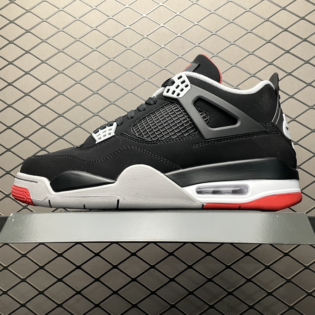 Replica Air Jordan Shoe Air Jordan 4 Retro Bred AJ4 308497-060 Size 40.5-48.5