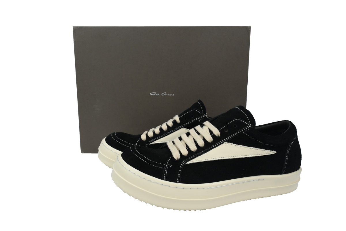 Replica Rick Owens Shoe Rick Owens Suede Vintage ‘Black Milk White