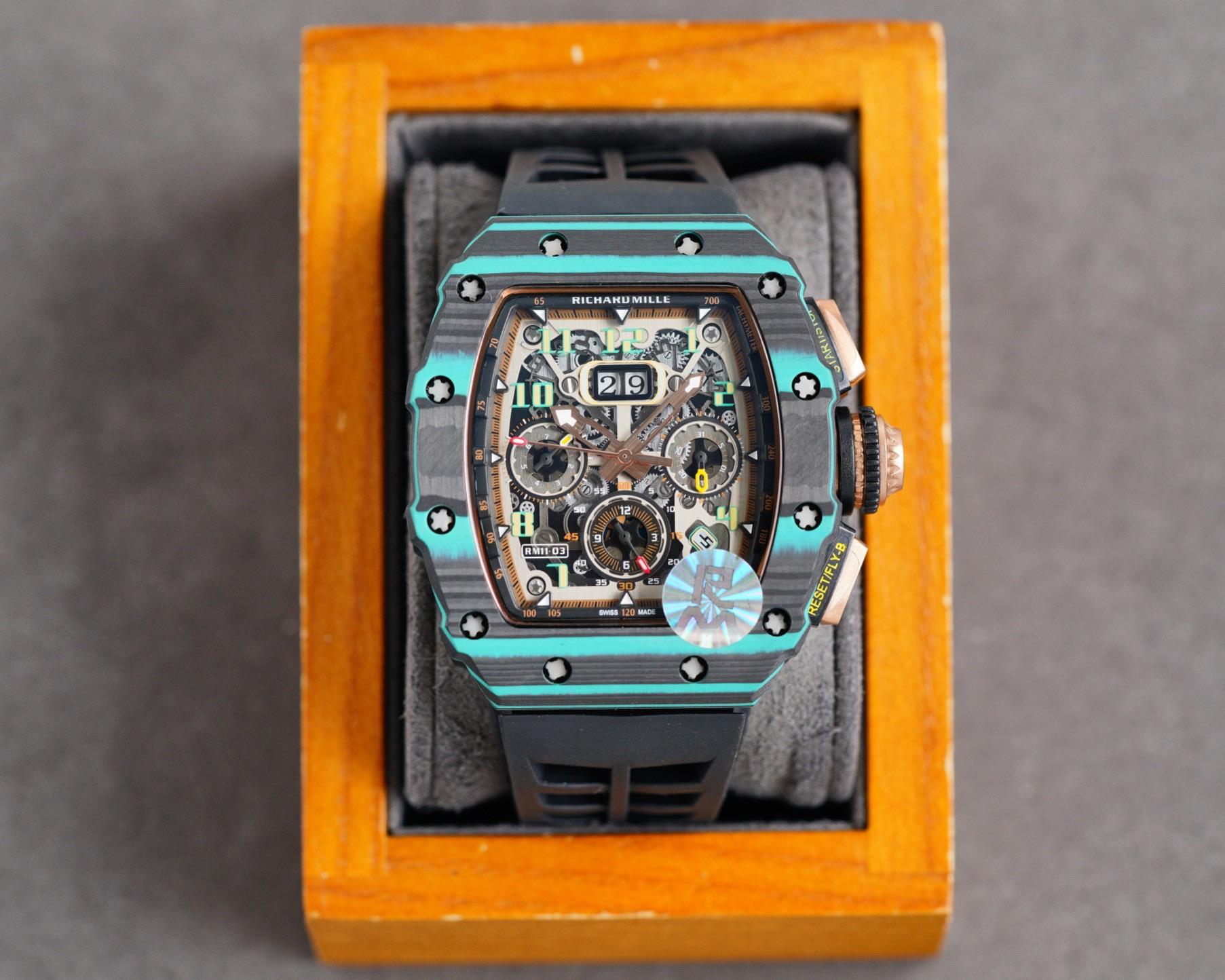 Replica Richard Mille Carbon Fiber Automatic Machine Watch 42MM