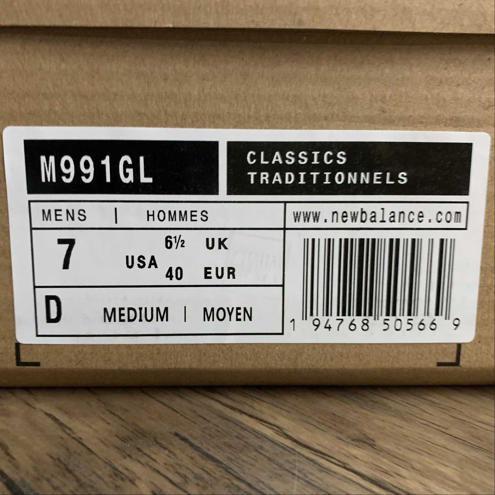 Replica New Balance Shoe New Balance NB991 M991GL  40 40.5 41.5 42 42.5 43 44 44.5 45