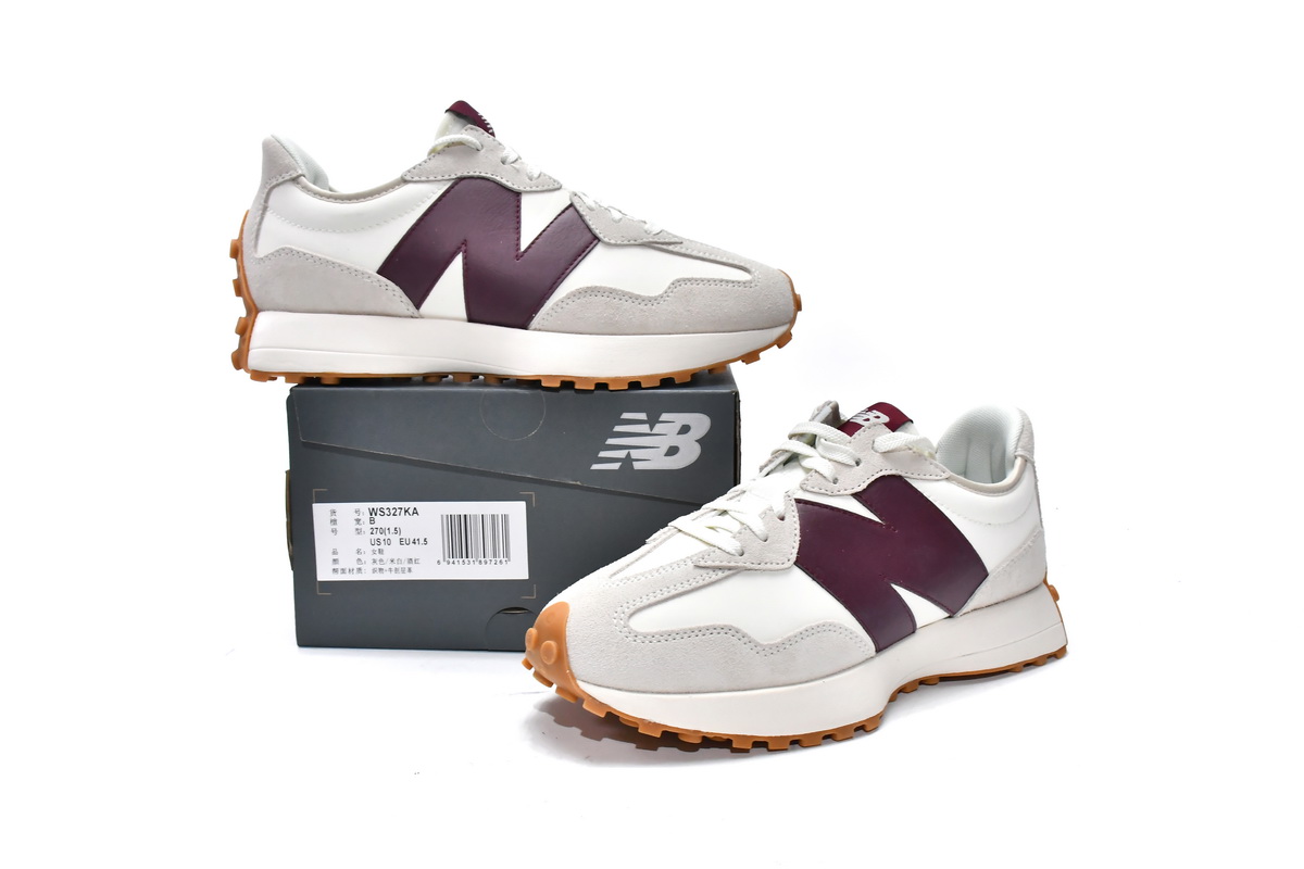 Replica New Balance Shoe WS327KA New Balance 327 White Dark Red