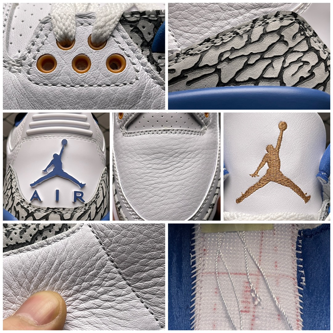 Replica Air Jordan Shoe Air Jordan 3White and True BlueCT8532-148 Size 40-47.5