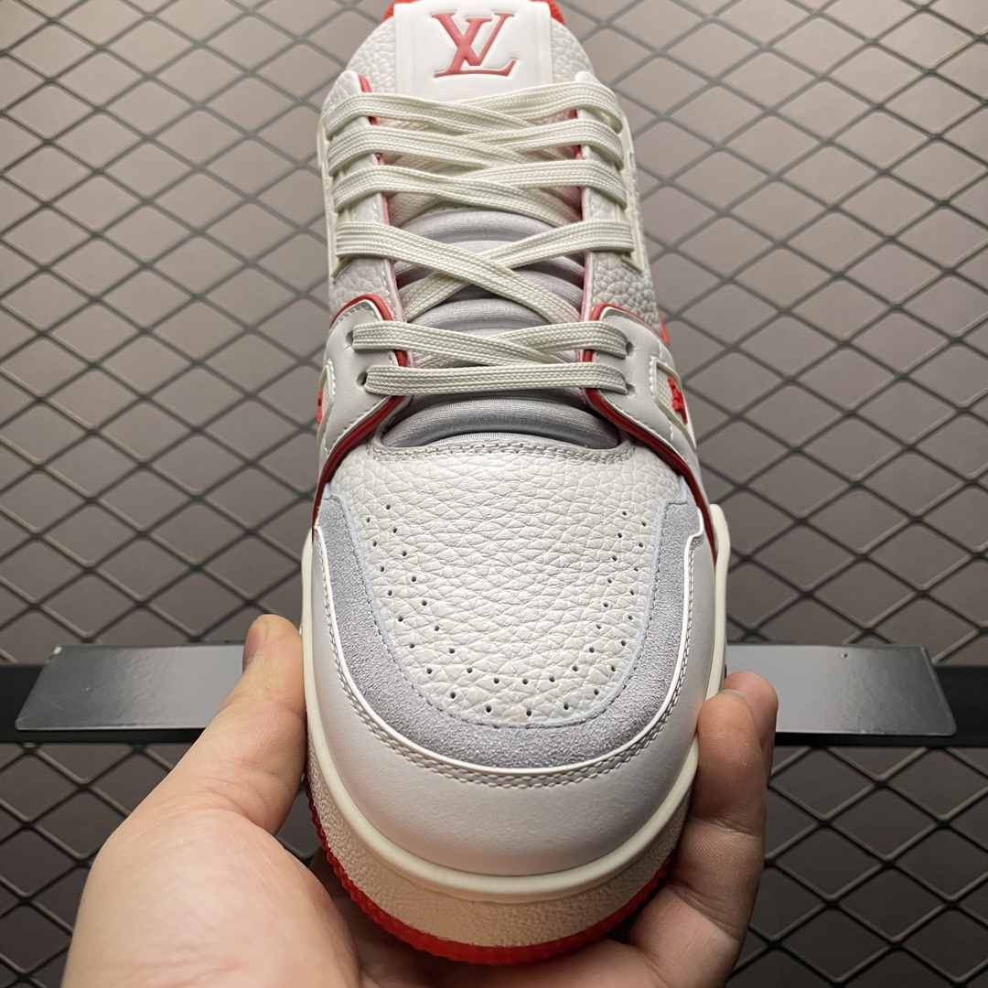Replica Louis Vuitton Shoe Louis Vuitton LV Trainer Size 35-45 WhiteRed