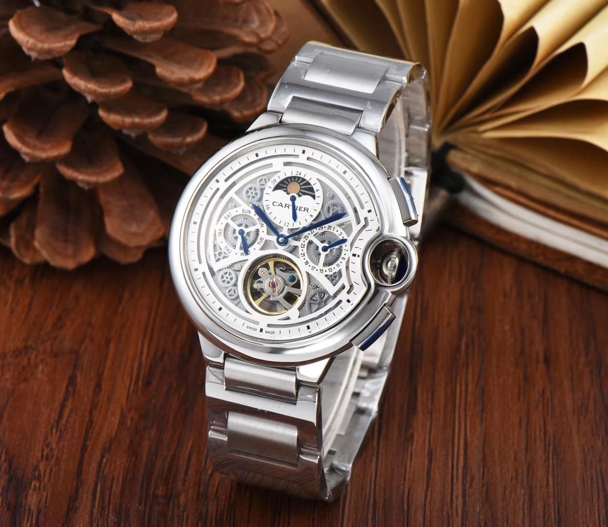 Replica Cartier Rotonde 904l Stainless Steel Automatic Mechanical Watch 44mm