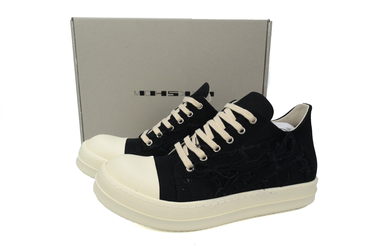 Replica Rick Owens Shoe Rick Owens EDFU DRKSHDW Slashed Low ‘Black Milk’