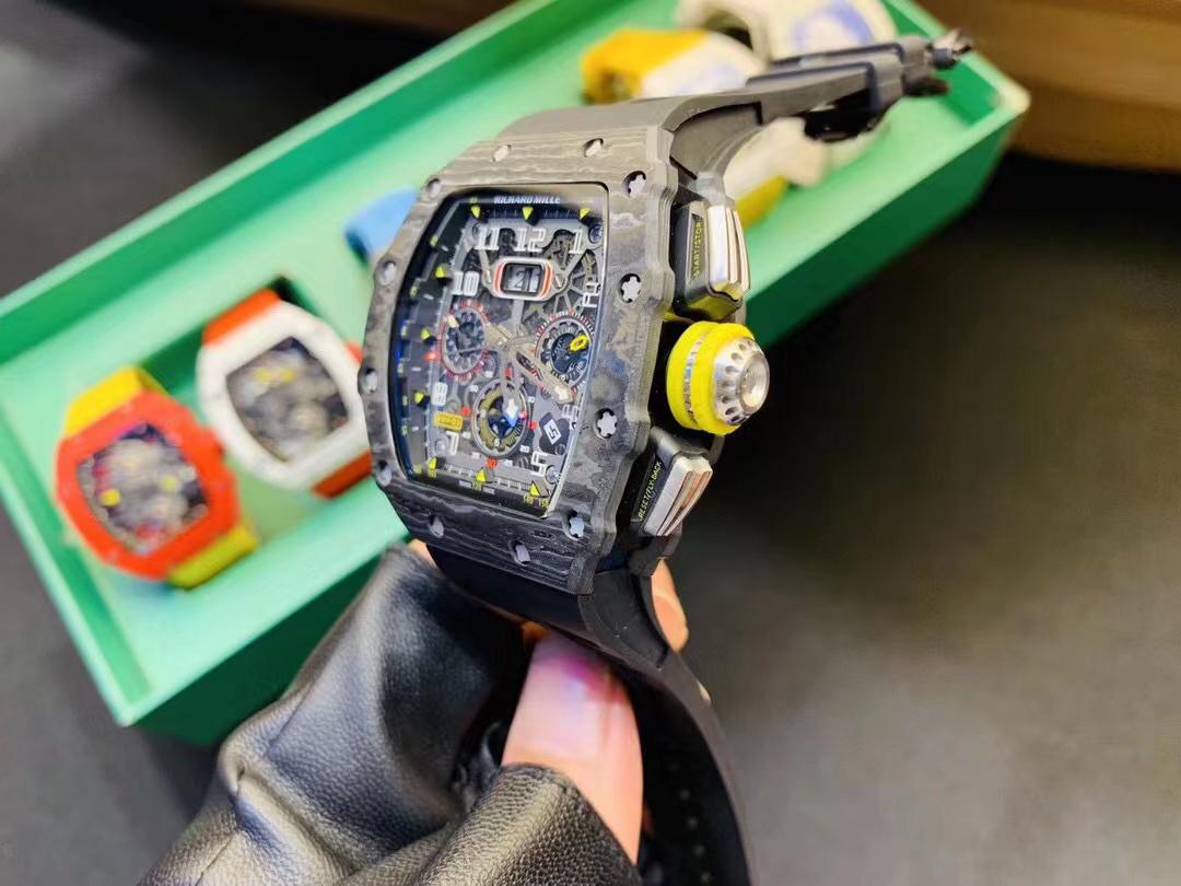 Replica Richard Mille Carbon Fiber Automatic Machine Watch 42MM