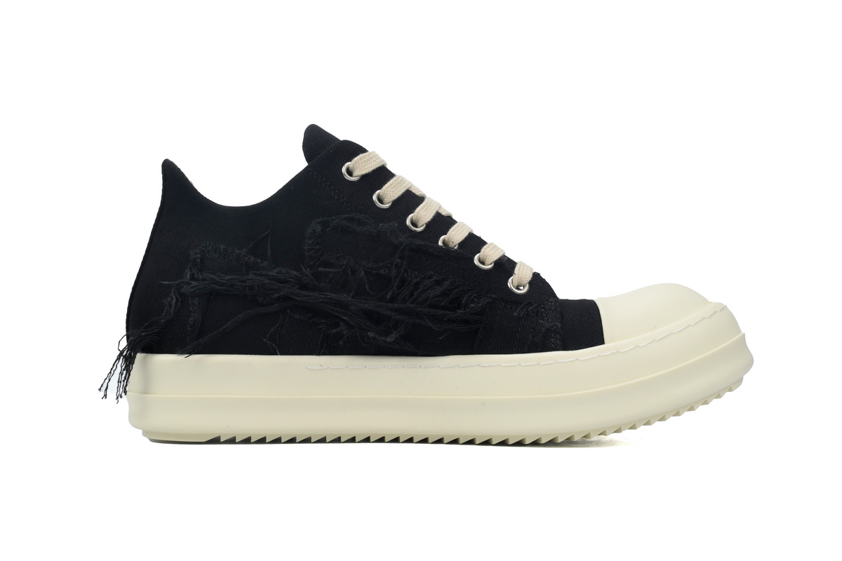 Replica Rick Owens Shoe Rick Owens EDFU DRKSHDW Slashed Low ‘Black Milk’