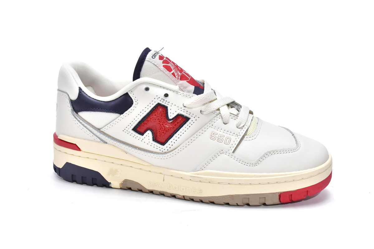 Replica New Balance Shoe BB550A3 Aim Leon Dore x New Balance 550 White Red Navy