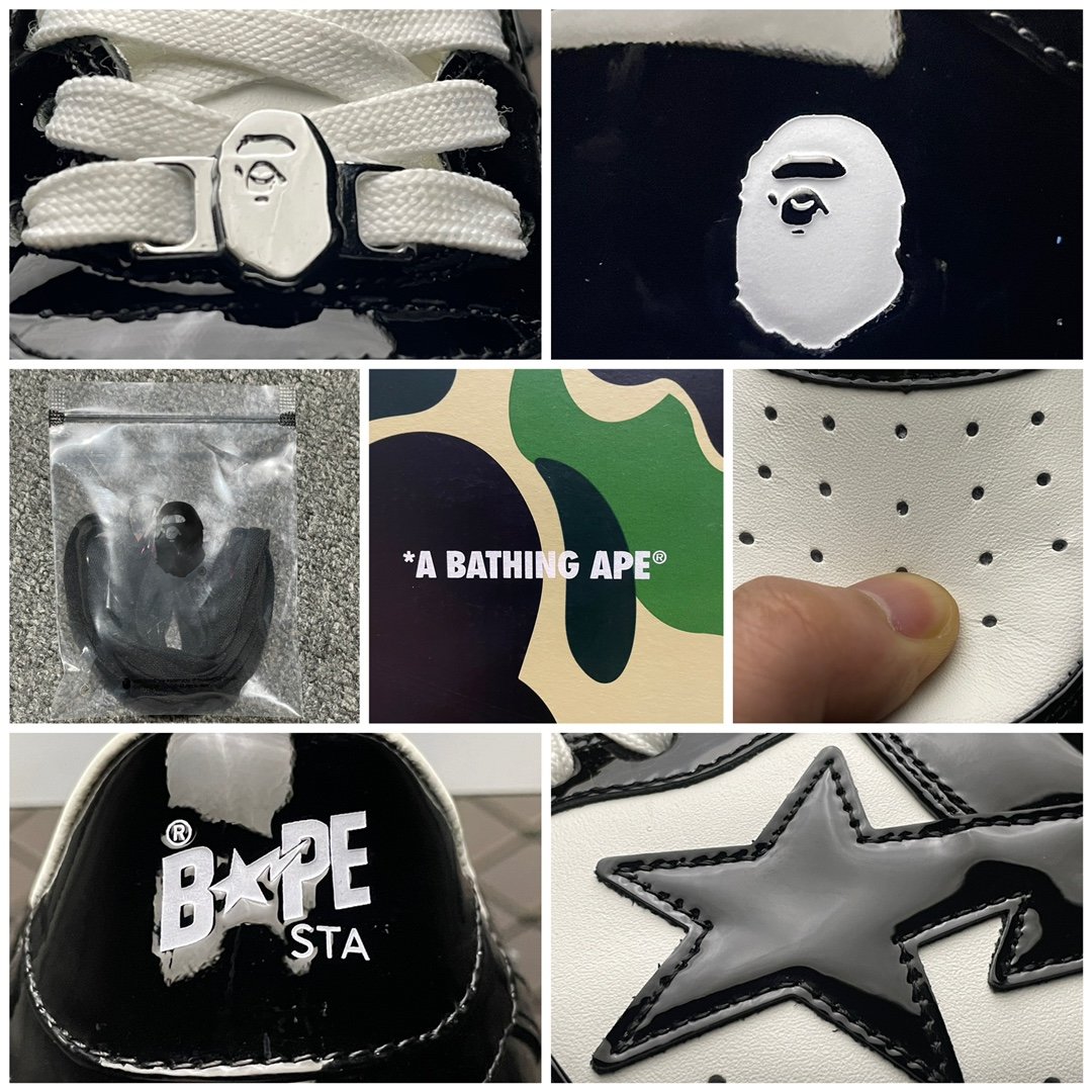Replica Bape Shoe Bape Sta To Low Black White Size 40-4547IFOU3