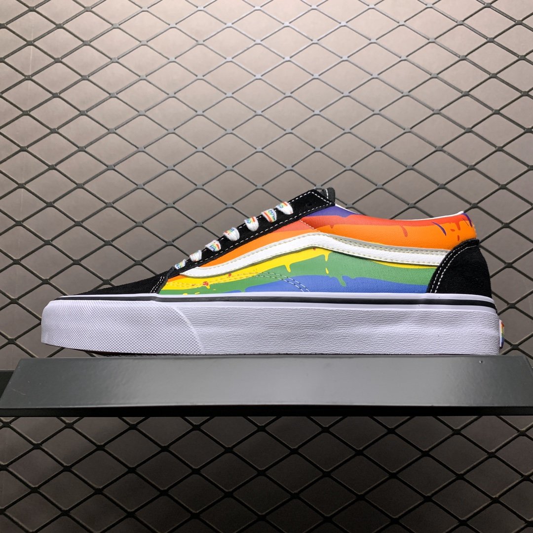 Replica Vans Shoe Vans Old Skool Low Black Rainbow Size 35-44