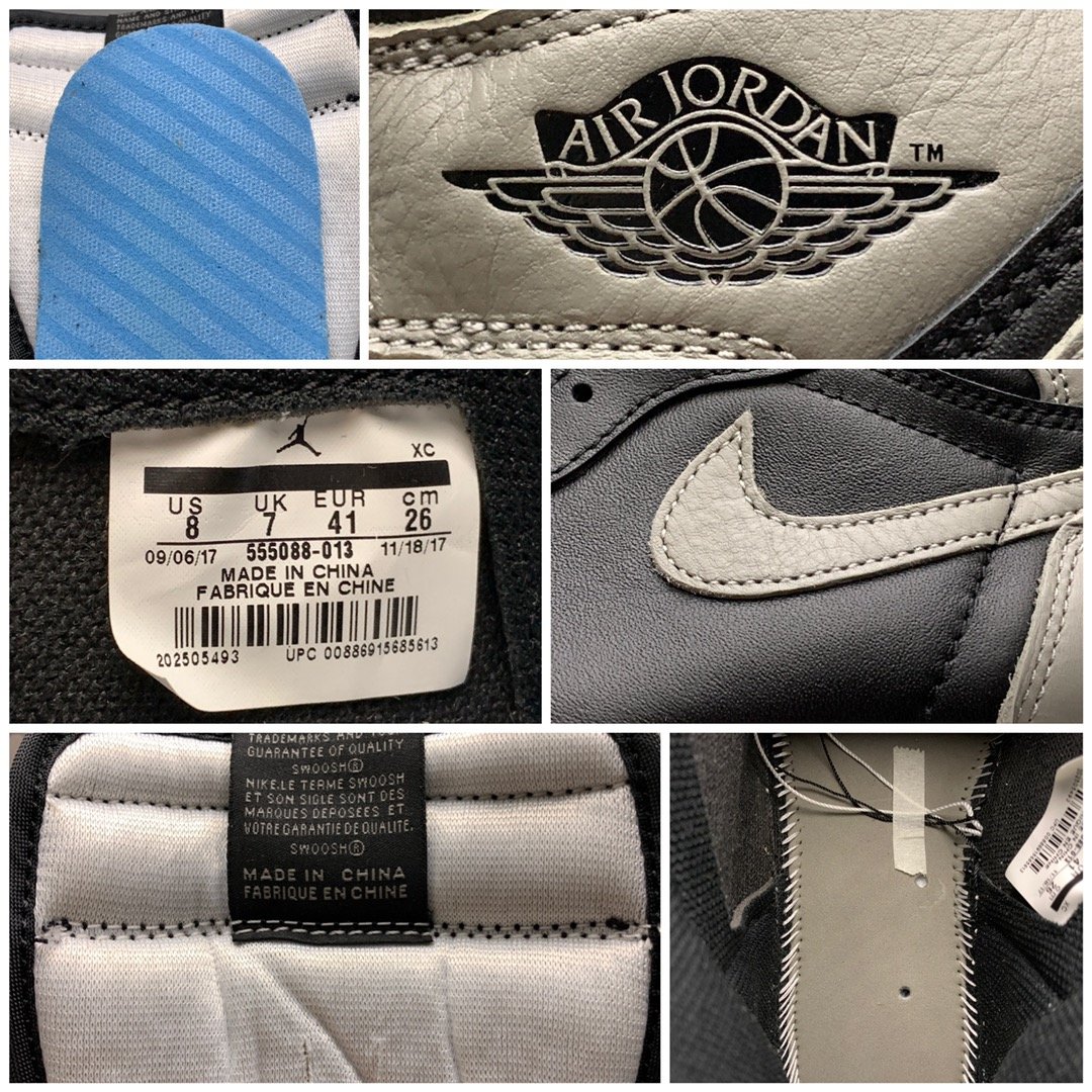 Replica Air Jordan Shoe Air Jordan 1 Retro High OGShadowAJ1 555088-013 40-46 Size M7-M12