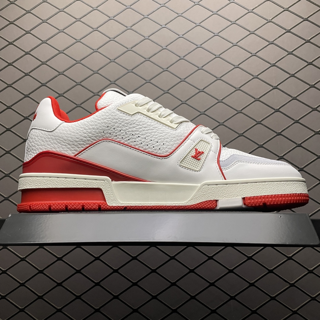 Replica Louis Vuitton Shoe Louis Vuitton LV Trainer Size 35-45 WhiteRed