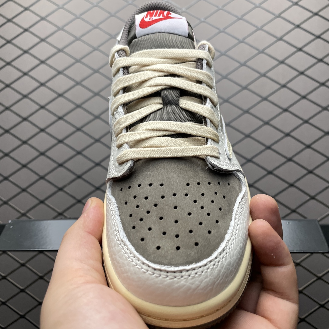 Replica Air Jordan Shoe Youth Travis Scott x Air Jordan AJ1 Low OG TS DO5442-162 Size 27-35