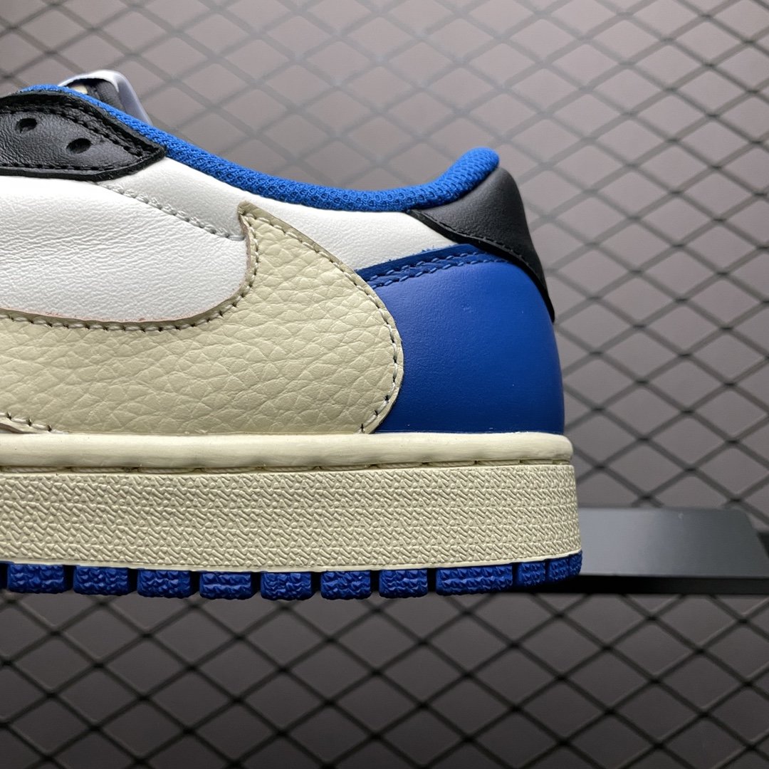 Replica Travis Scott Shoe Fragment x Travis Scott x Air Jordan 1Military BlueAJ1 DM78