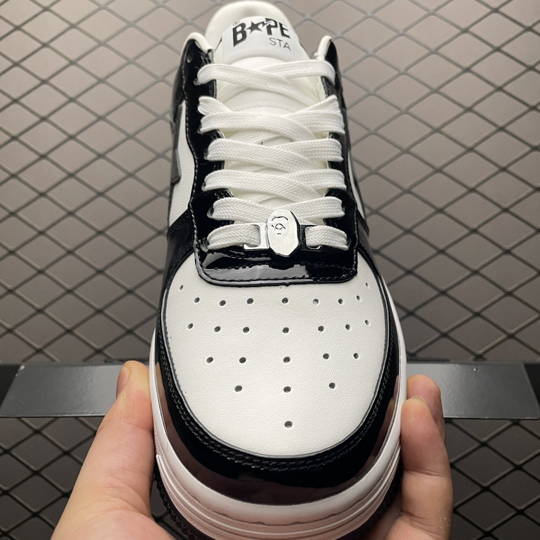 Replica Bape Shoe Bape Sta To Low Black White Size 40-4547IFOU3
