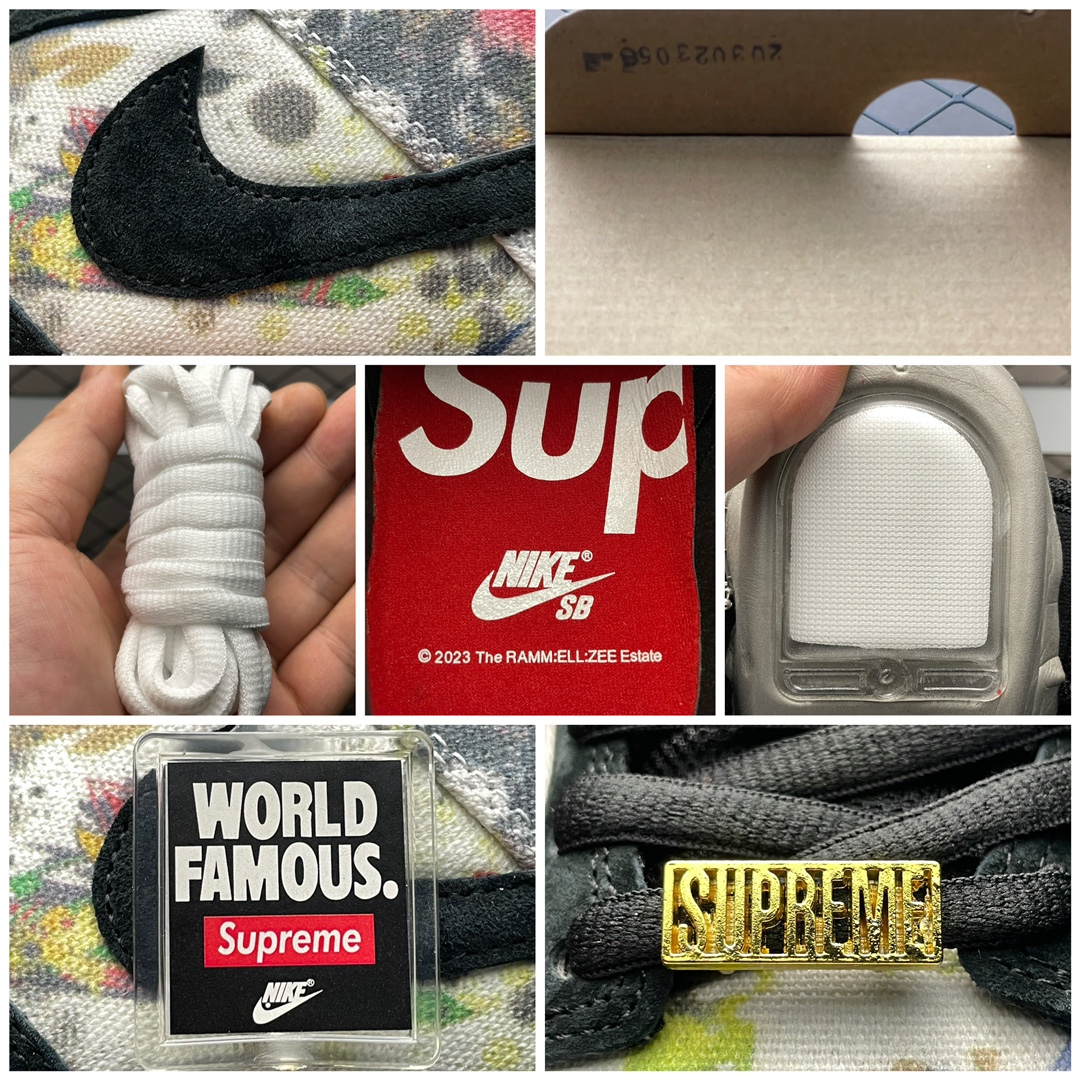 Replica Nike Dunk SB Shoe Supreme x Nike SB Dunk Low Rammellzee FD8778-001 Size 36-47.5