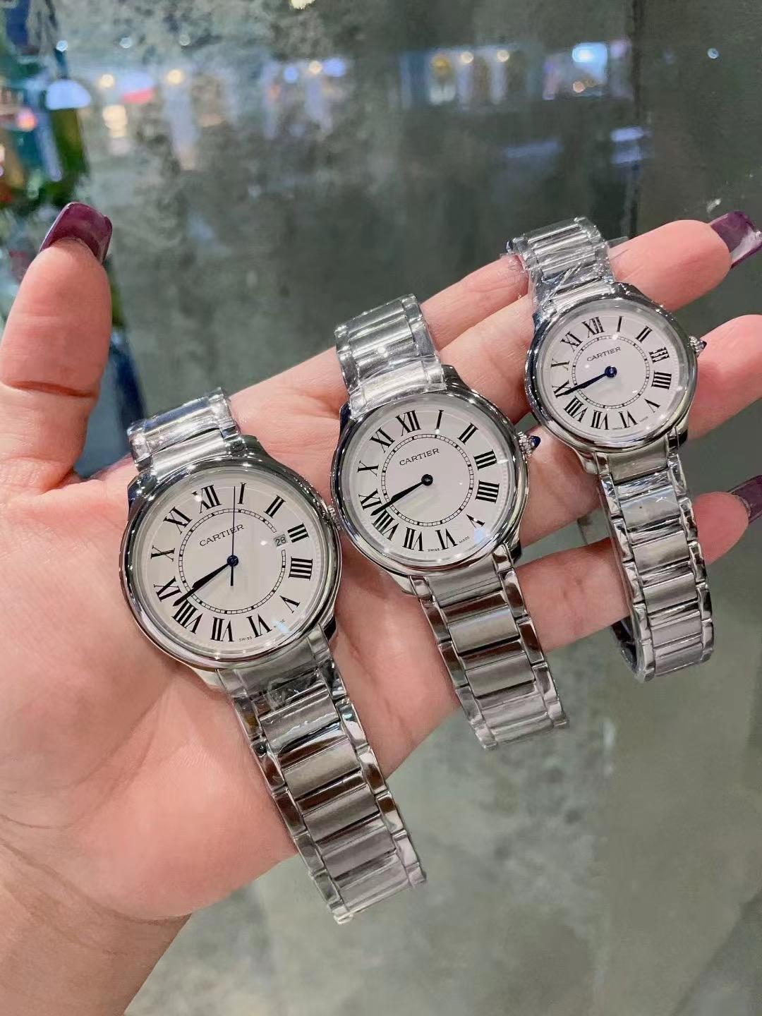 Replica Cartier Ronde 904l Stainless Steel Automatic Mechanical Watch 30mm 36mm 40mm