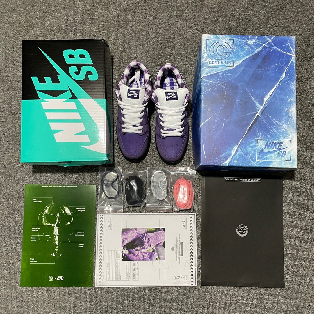 Replica Nike Dunk SB Shoe Concepts Nike SB Dunk Purple Lobster BV1310-555 SIZE 36-47.5