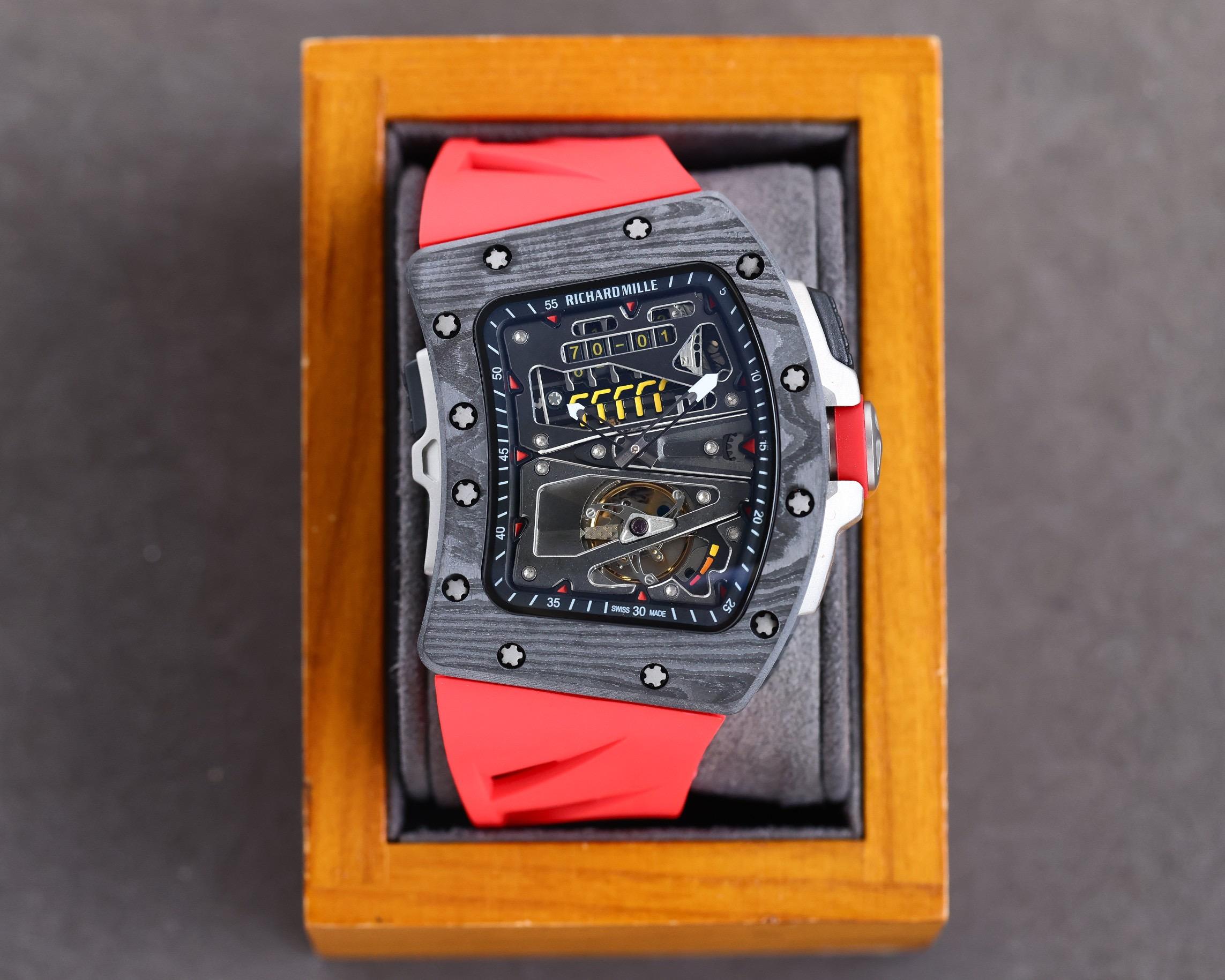 Replica Richard Mille Carbon Fiber Automatic Machine Watch 42MM