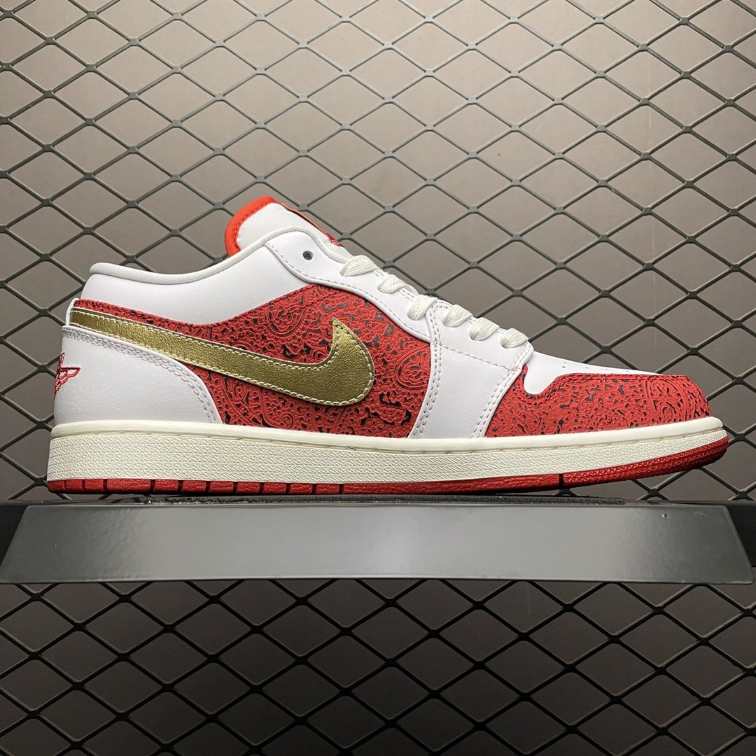 Replica Air Jordan Shoe Air Jordan 1 Low Spades Black Jack AJ1DJ5185-100 Size 40-45