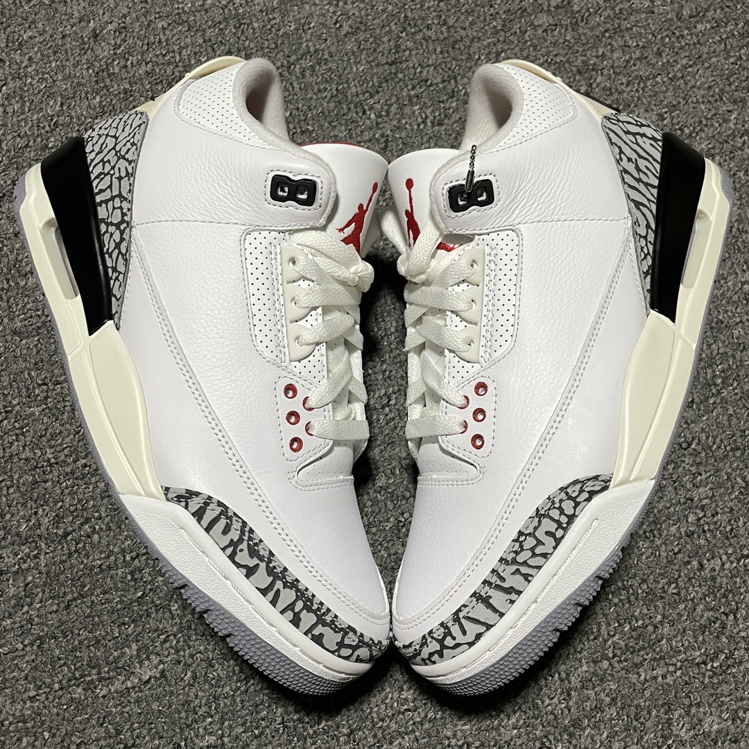 Replica Air Jordan Shoe Air Jordan 3White Cement ReimaginedAJ3 DN3707-100 size 40-47.5