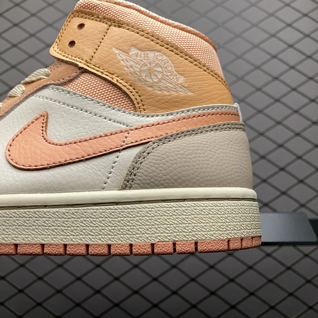 Replica Air Jordan Shoe Air Jordan 1 Mid Apricot Orange DH4270-800 36-40