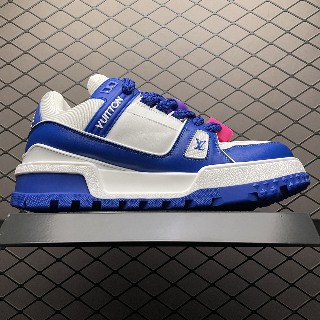 Replica Louis Vuitton Shoe Louis Vuitton LV Trainer Maxi Size 38-45 Blue White