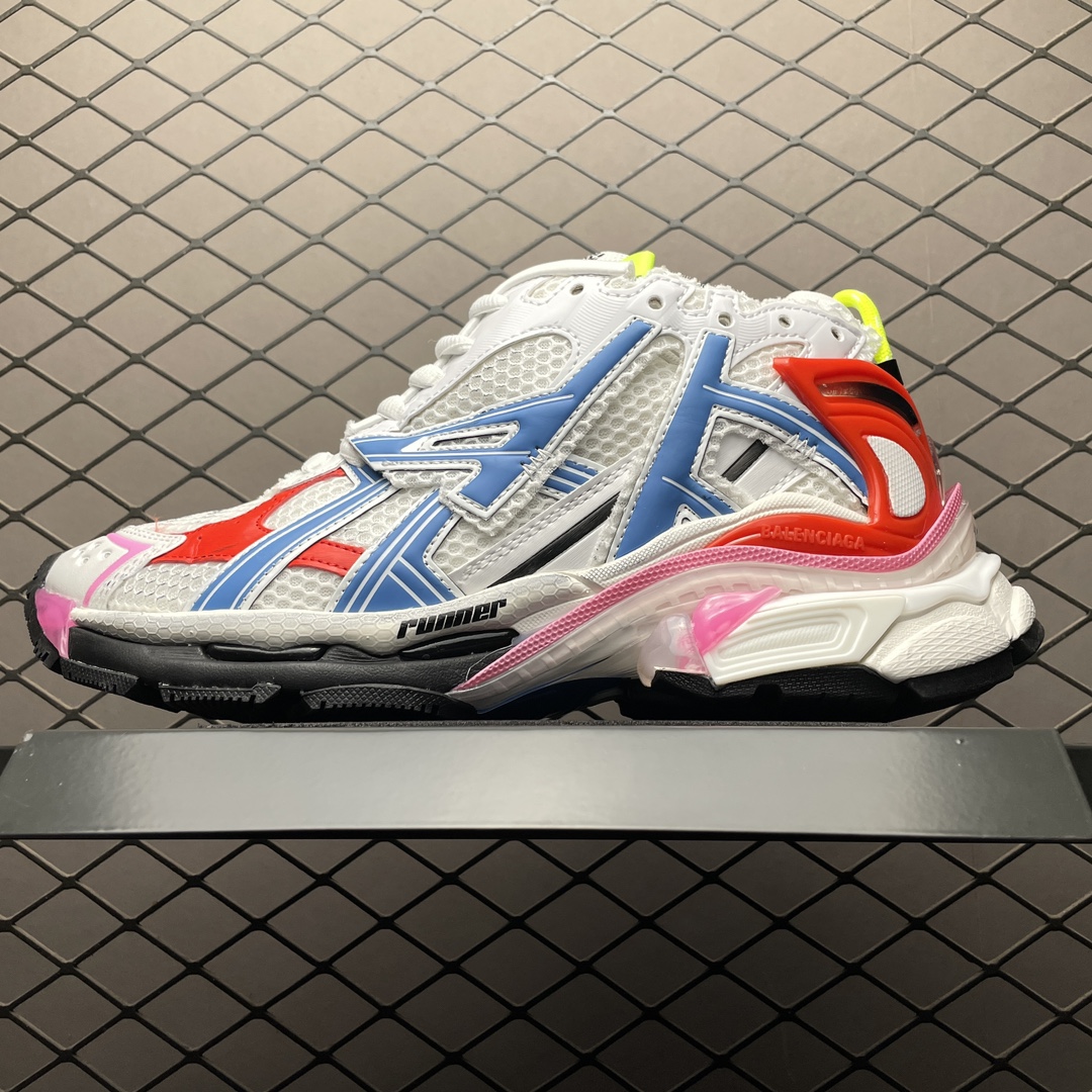 Replica Balenciaga Shoe Balenciaga Runner White Blue Red Size 35-46