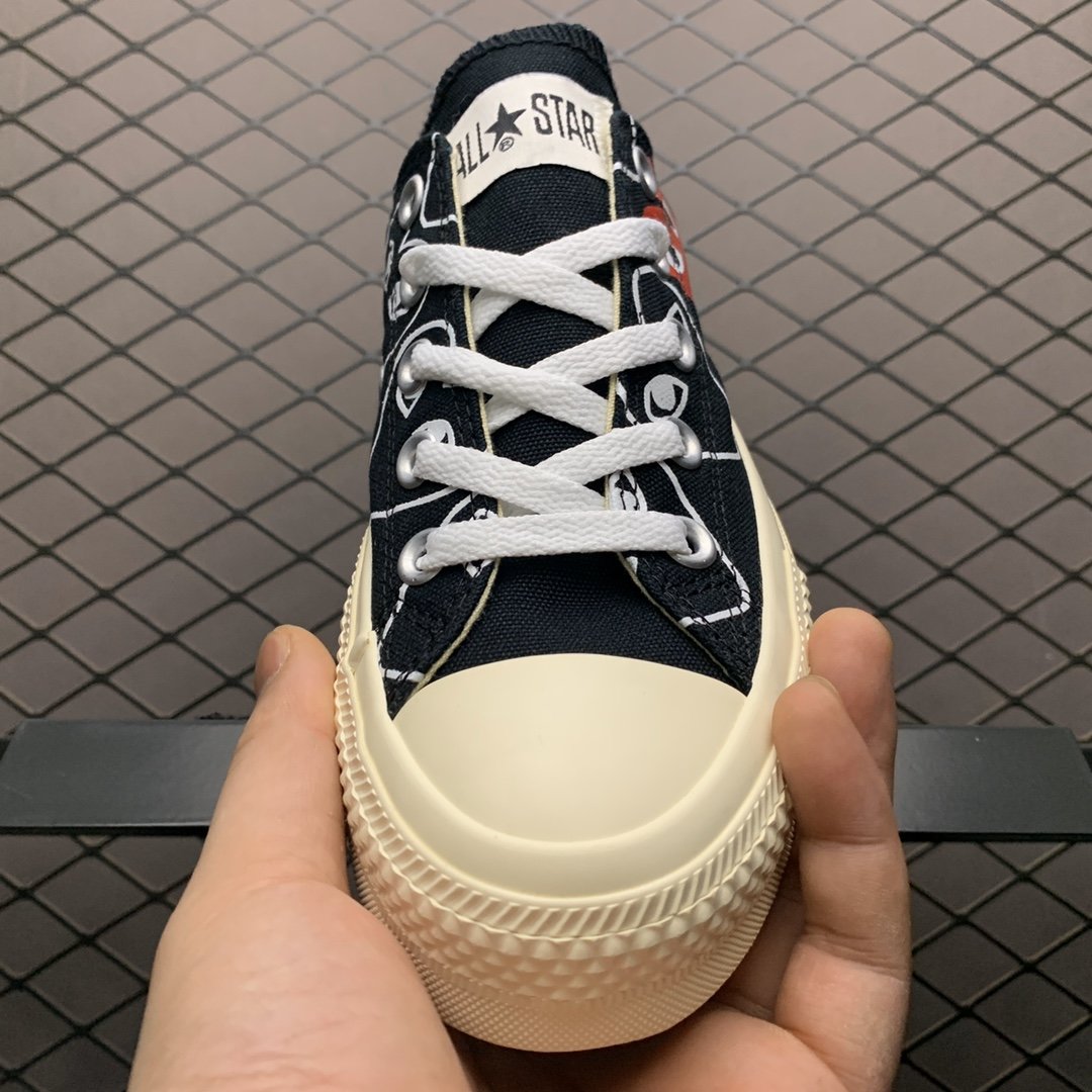 Replica Converse Shoe CDG x Converse CDG PLAY LOW BLACK 35-44