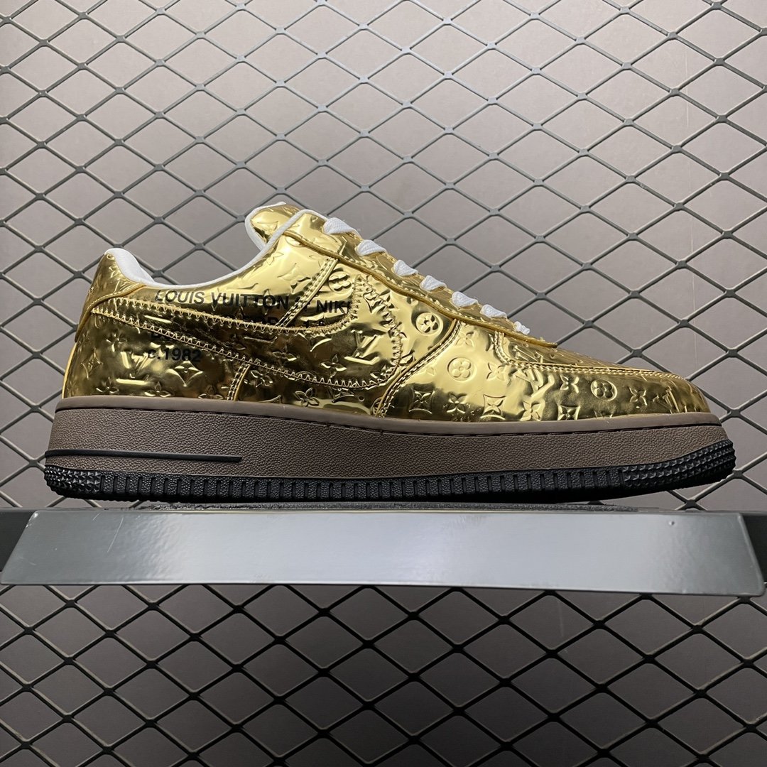 Replica Louis Vuitton Shoe Louis Vuitton x Nike Air Force Gold Size 38-45 65PHIO53