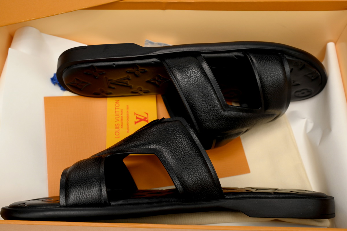 Replica Louis Vuitton Shoe BLUE LOUIS VUITTON Oasis Black Embossing