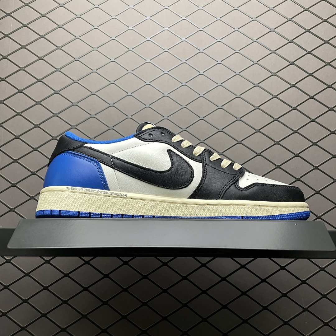Replica Travis Scott Shoe Fragment x Travis Scott x Air Jordan 1Military BlueAJ1 DM78